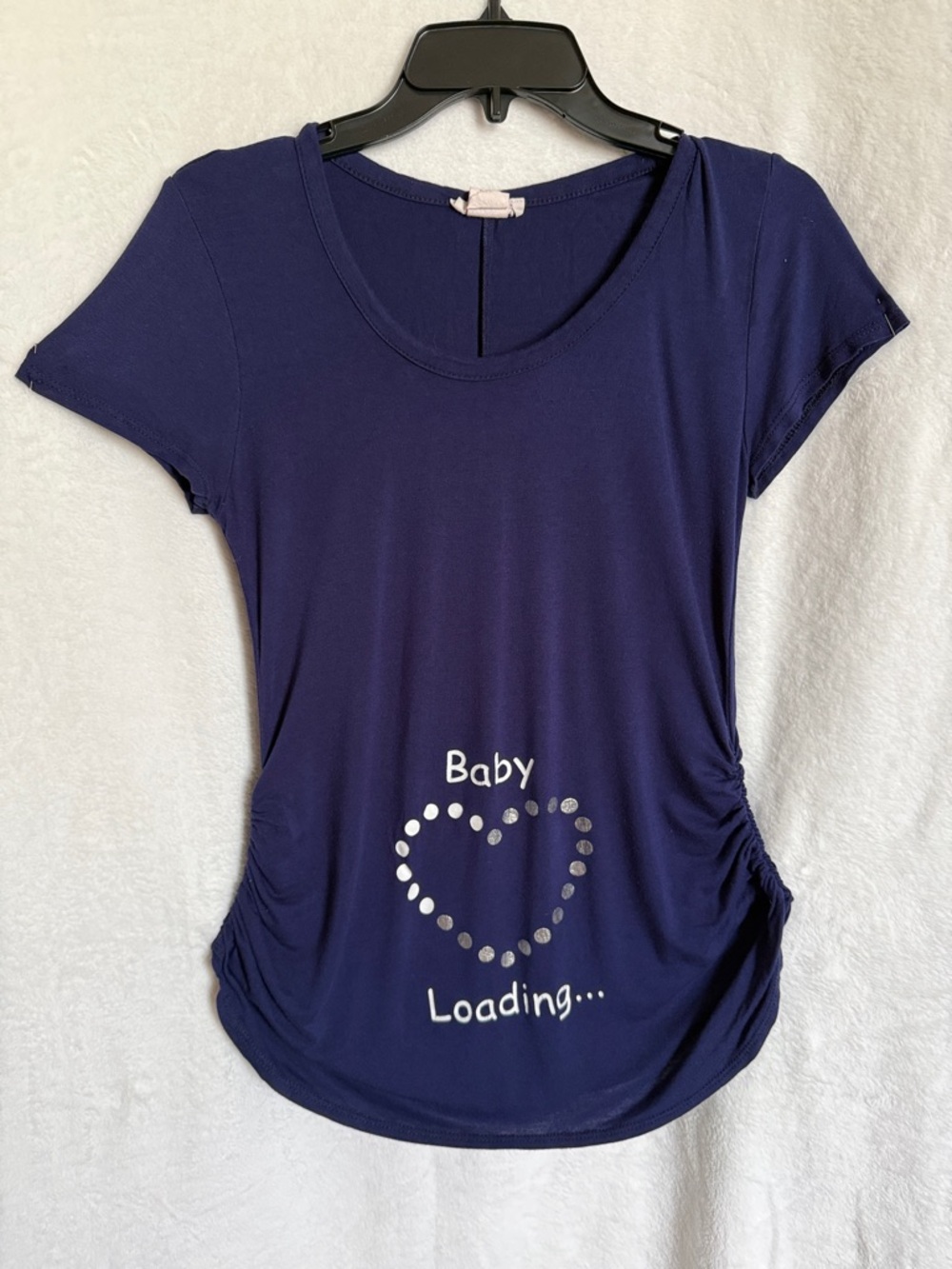 Maternity Short Sleeve Tee - Navy "Baby Loading"